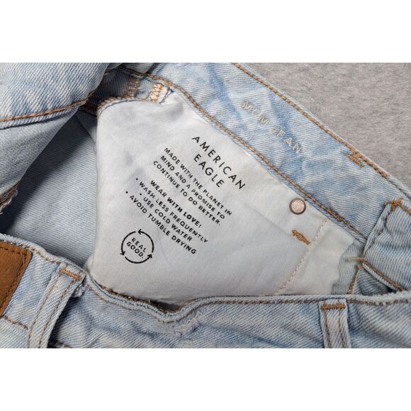 American Eagle Strigid Women's Jeans 12 Reg Distressed Ripped Denim Mom Jean NWT - Picture 12 of 16